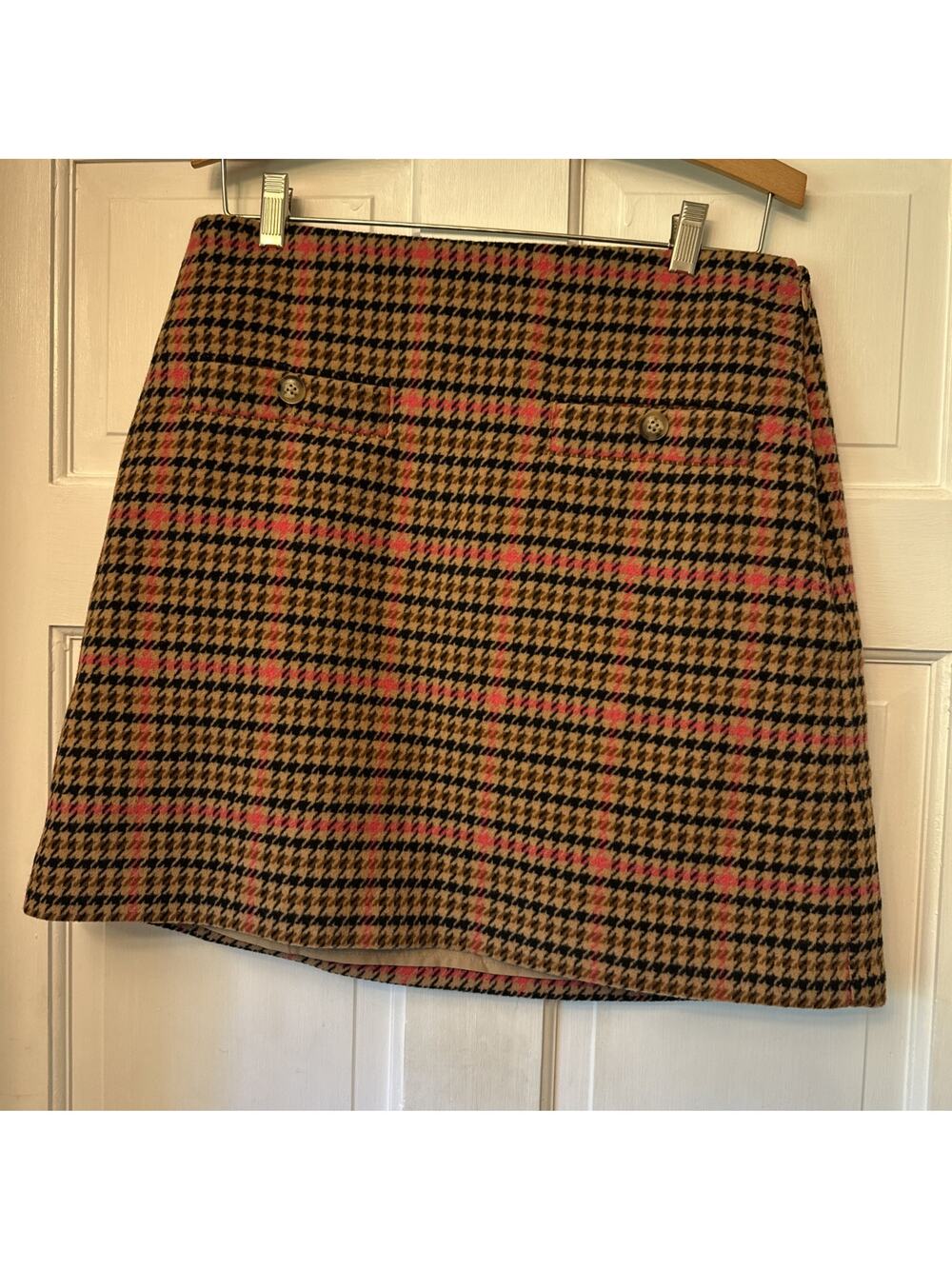 Loft Ann Taylor Lined Pencil Skirt 6 Wool Polyester Blend Houndstooth